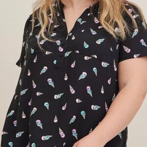 Torrid Black Skirt with Ice Cream Print